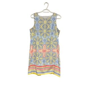 London Times‎ Women's Floral Print Sleeveless Dress Blue Yellow Size 12